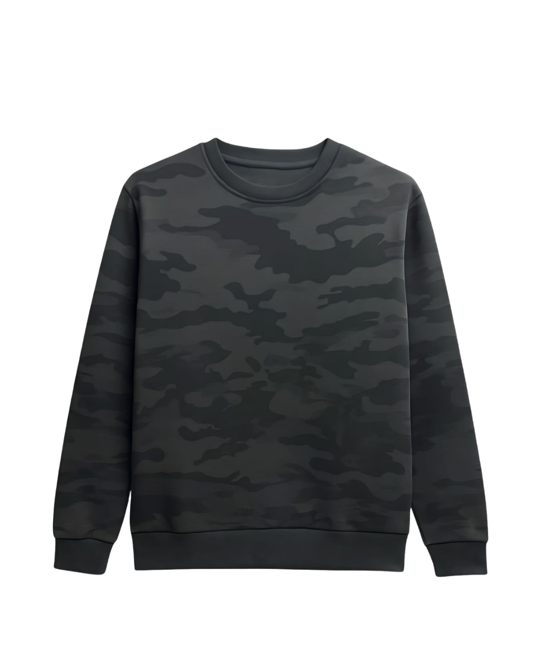 Premium Black & Charcoal Gray Camo Sweatshirt – Soft Fabric, Modern Fit & Everyday Comfort