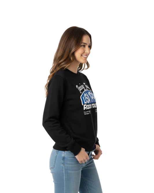 Premium Black Sweatshirt Featuring USA 1995 Racing Team Retro Print