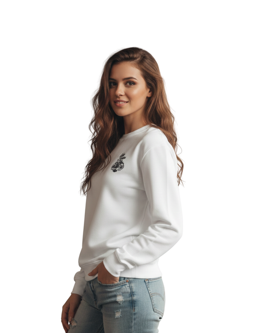 Premium White Sweatshirt – Harley-Davidson Chest Logo & Ultra-Comfortable Fabric