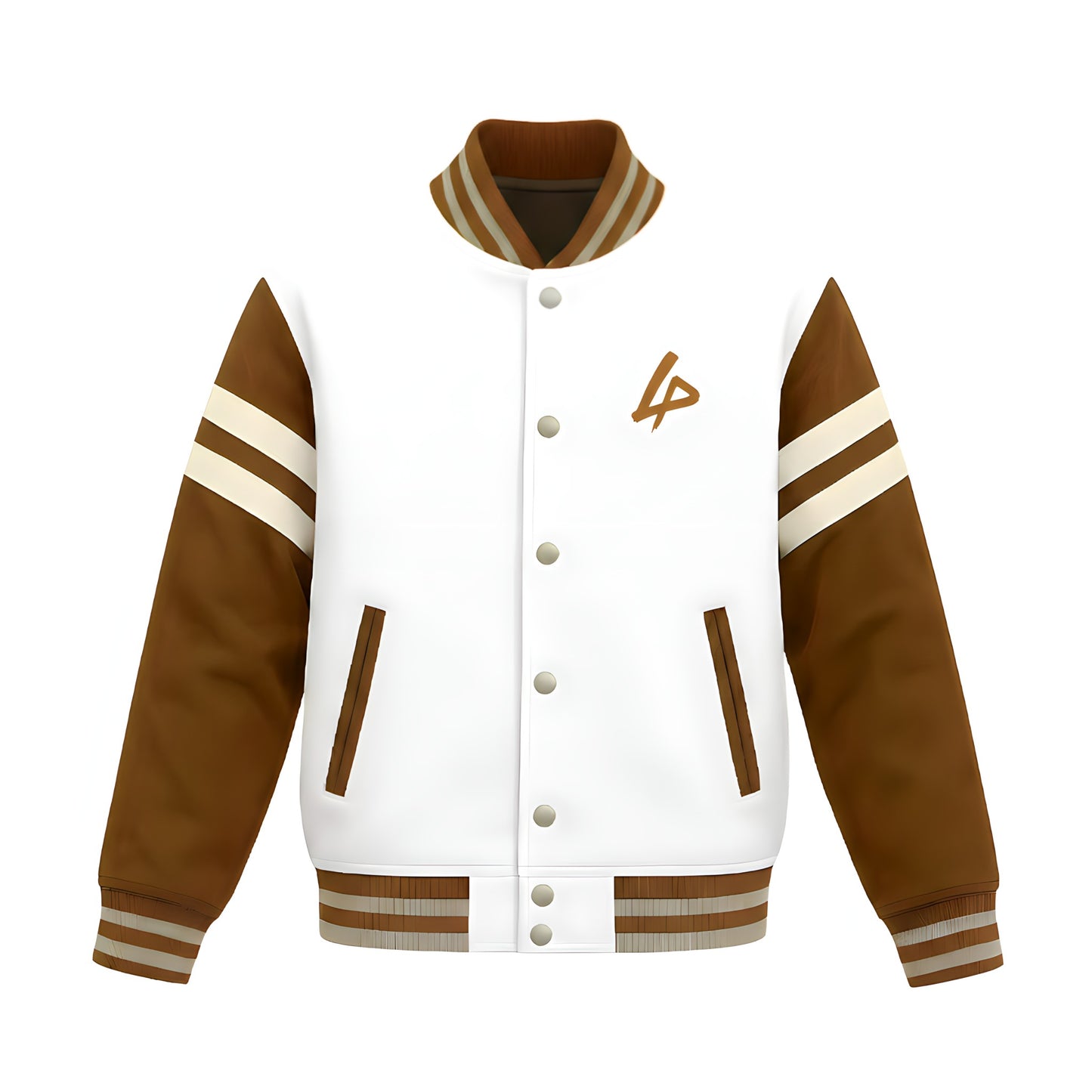 Elite Brown & White Varsity Jacket – Premium Dual-Tone Collegiate Edition