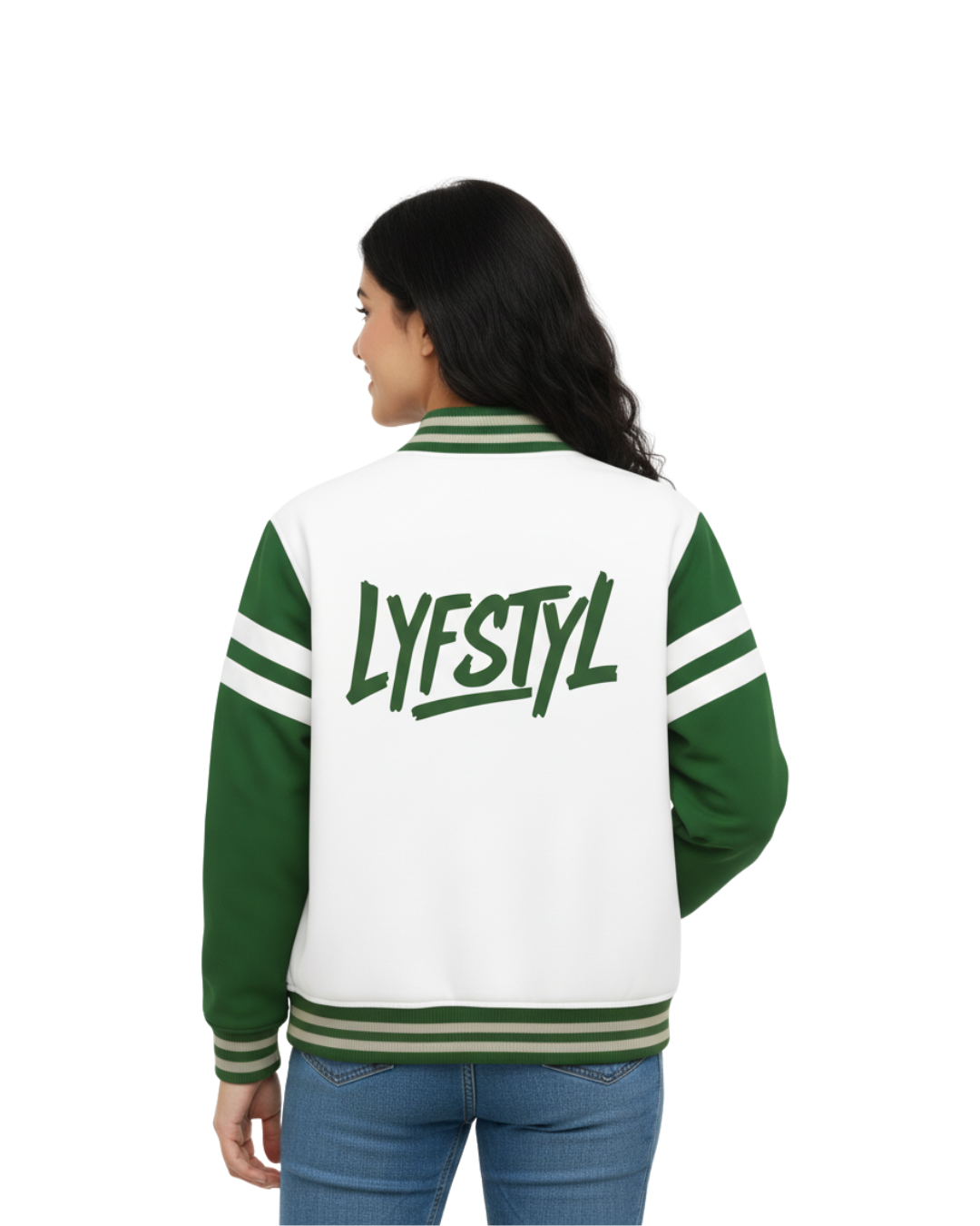 Elite Green & White Varsity Jacket – Premium Dual-Tone Collegiate Edition (Copy)