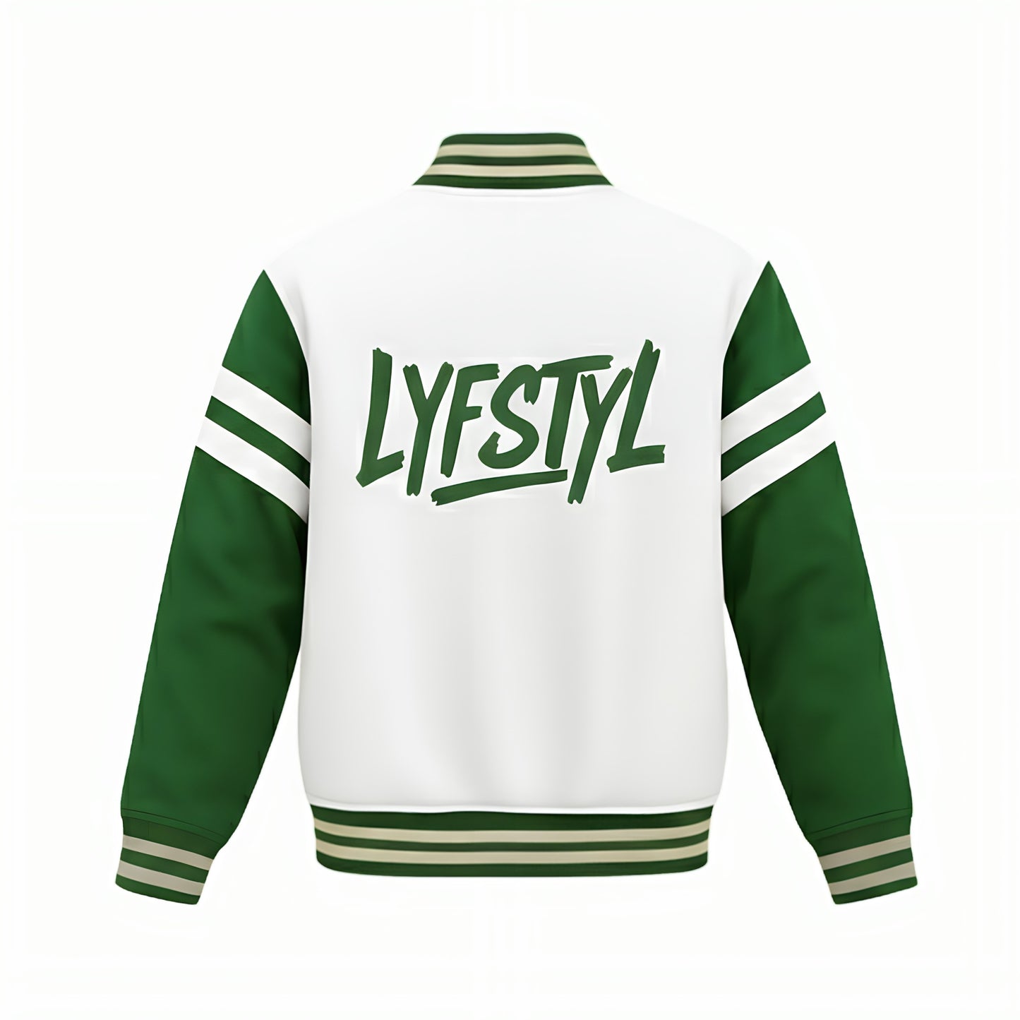 Elite Green & White Varsity Jacket – Premium Dual-Tone Collegiate Edition
