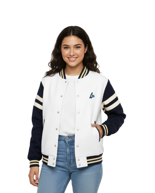 Elite Blue & White Varsity Jacket – Premium Dual-Tone Collegiate Edition
