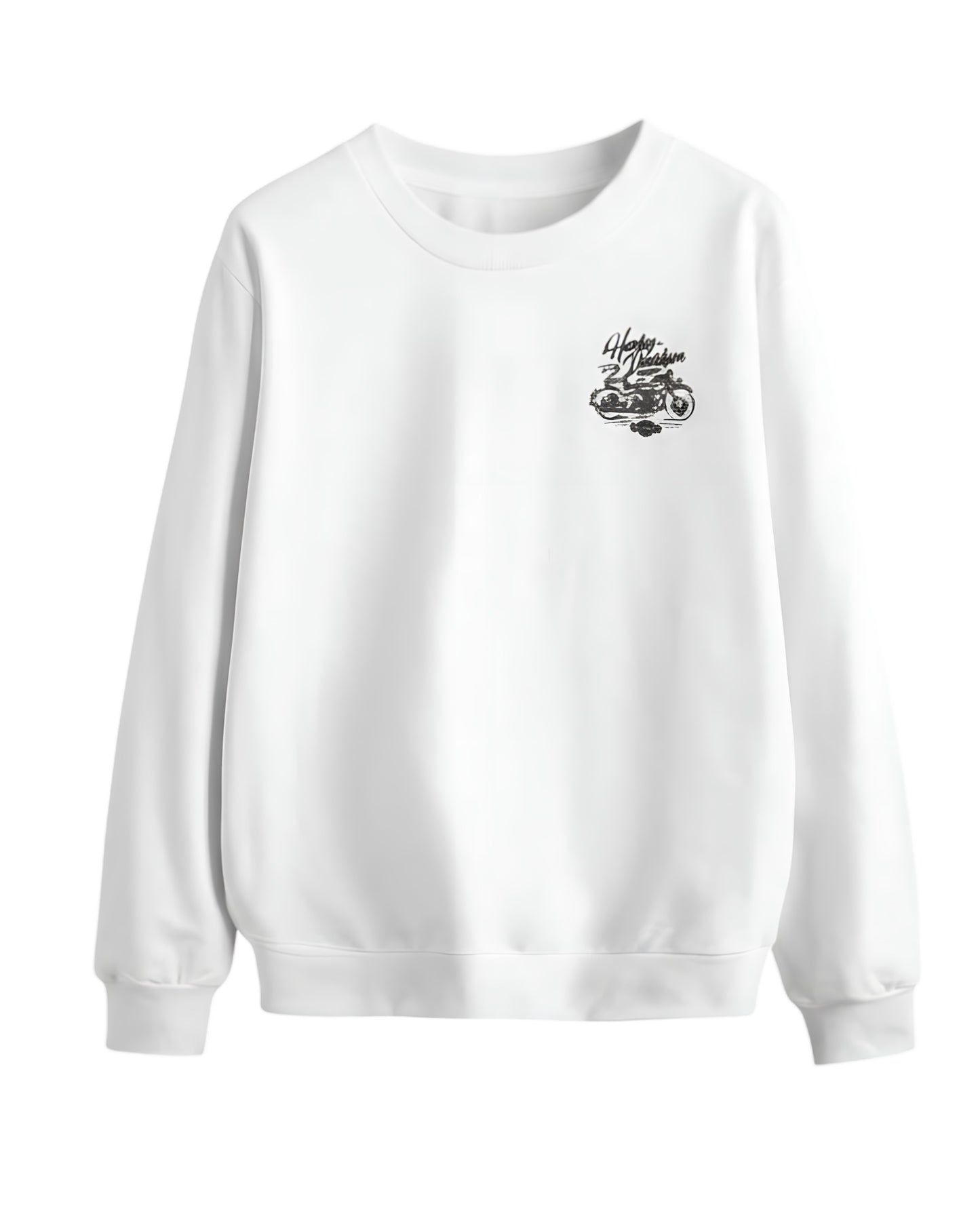 Premium White Sweatshirt – Harley-Davidson Chest Logo & Ultra-Comfortable Fabric
