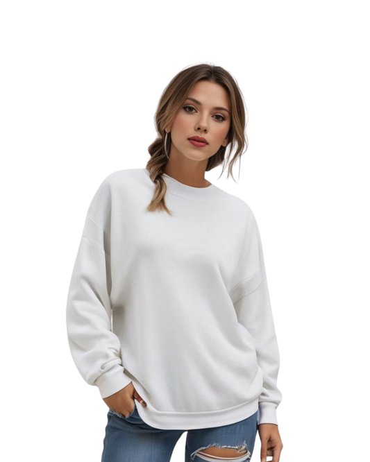 Classic White Sweatshirt – Ultra-Comfortable, Clean Look & Perfect Daily Wear