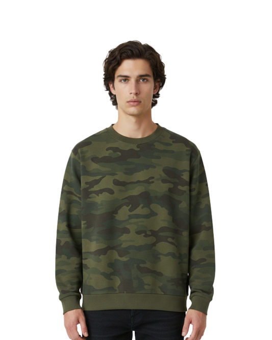 Premium Military Green Camo Sweatshirt – Soft Fabric, Modern Fit & Everyday Comfort