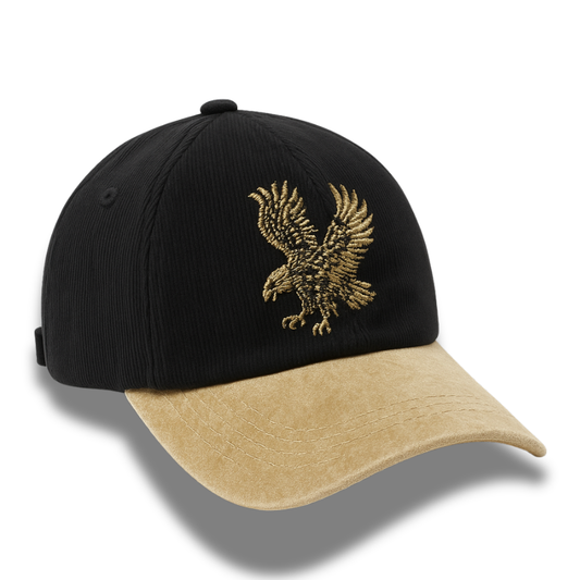 Black & Golden Eagle Embroidery Cap – Adjustable Fit, Premium Quality