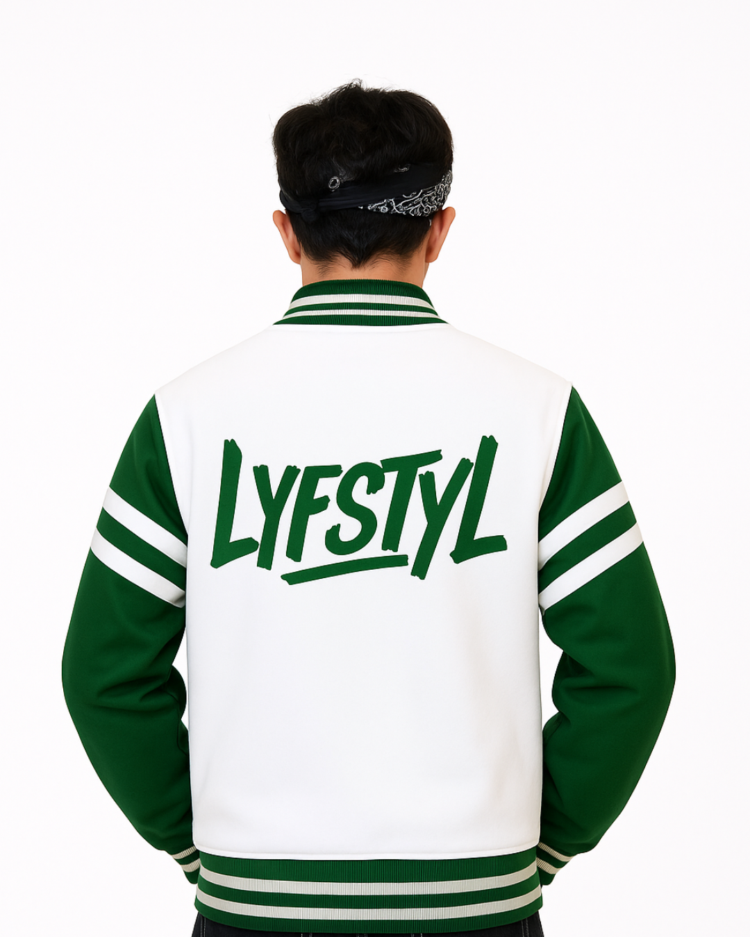 Elite Green & White Varsity Jacket – Premium Dual-Tone Collegiate Edition