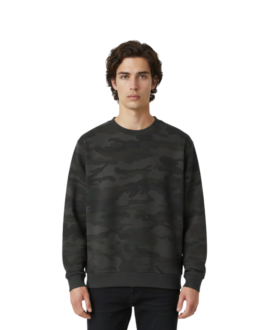 Premium Black & Charcoal Gray Camo Sweatshirt – Soft Fabric, Modern Fit & Everyday Comfort
