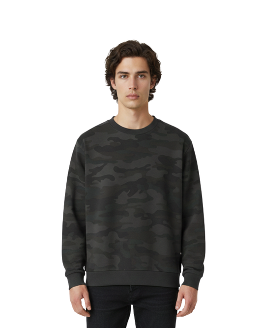 Premium Black & Charcoal Gray Camo Sweatshirt – Soft Fabric, Modern Fit & Everyday Comfort