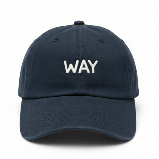 Blue & Black Way Embroidery Cap – Adjustable Fit, Premium Quality