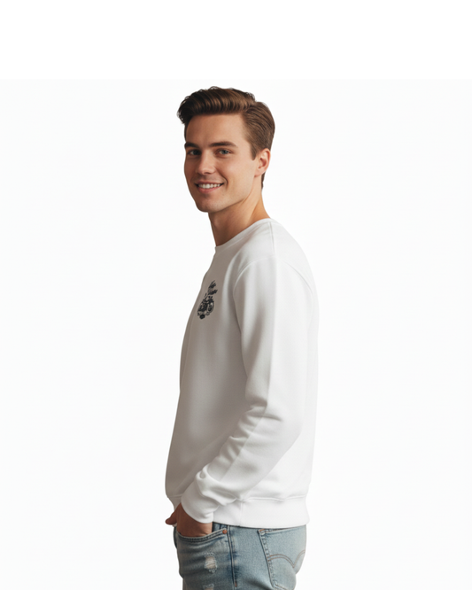 Premium White Sweatshirt – Harley-Davidson Chest Logo & Ultra-Comfortable Fabric