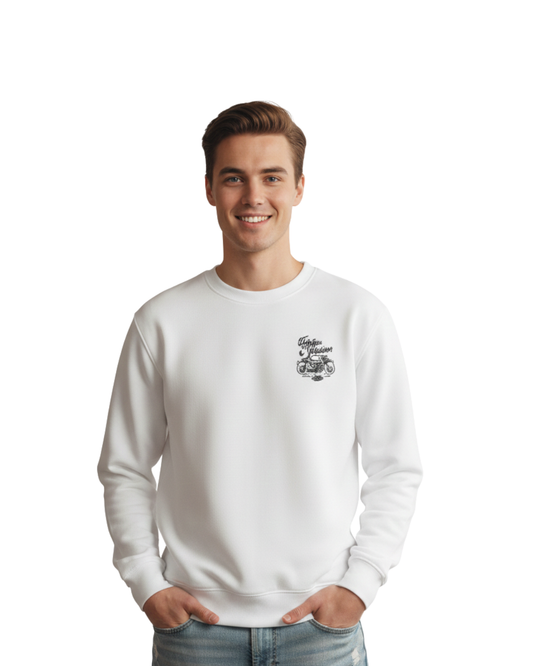 Premium White Sweatshirt – Harley-Davidson Chest Logo & Ultra-Comfortable Fabric