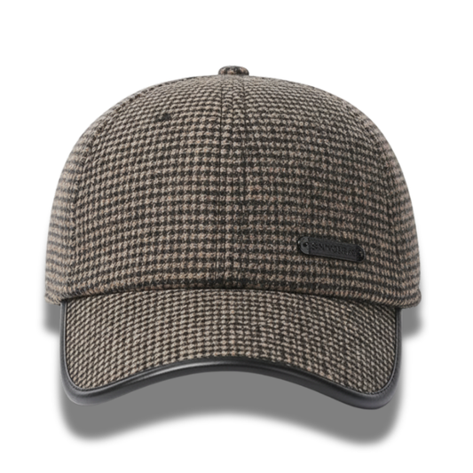 Grey & Black Textured Fabric Baseball Cap – Adjustable Fit, Premium Quality