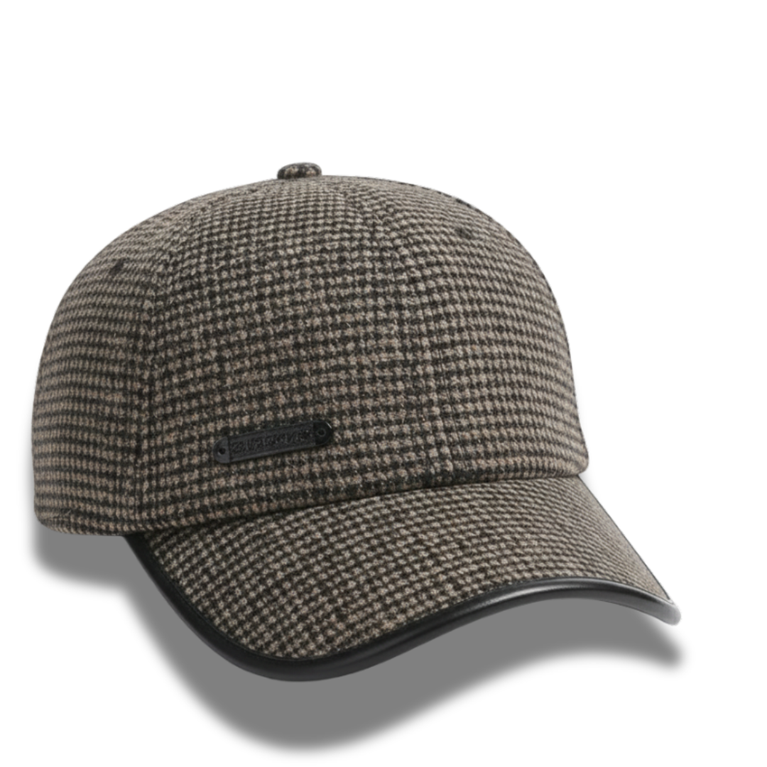 Grey & Black Textured Fabric Baseball Cap – Adjustable Fit, Premium Quality