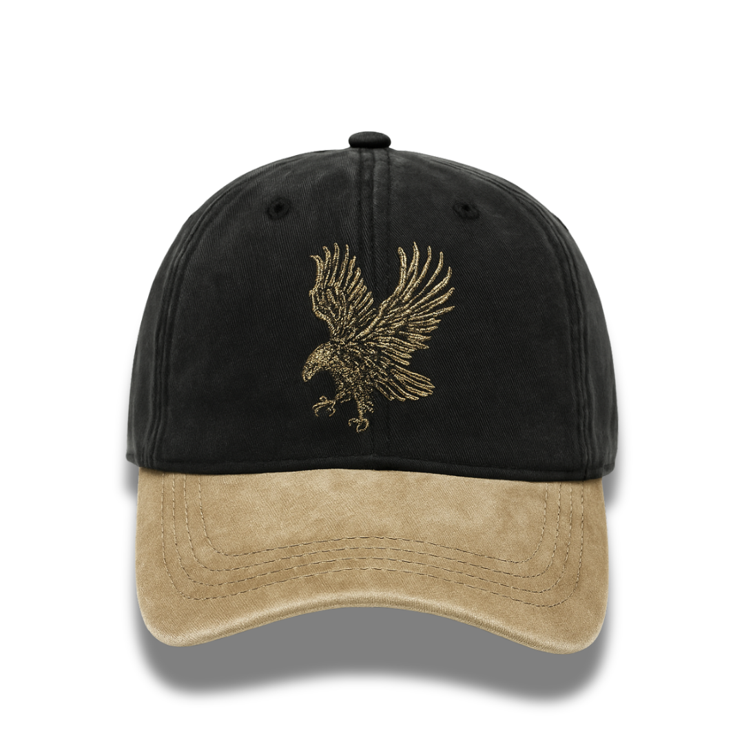 Black & Golden Eagle Embroidery Cap – Adjustable Fit, Premium Quality