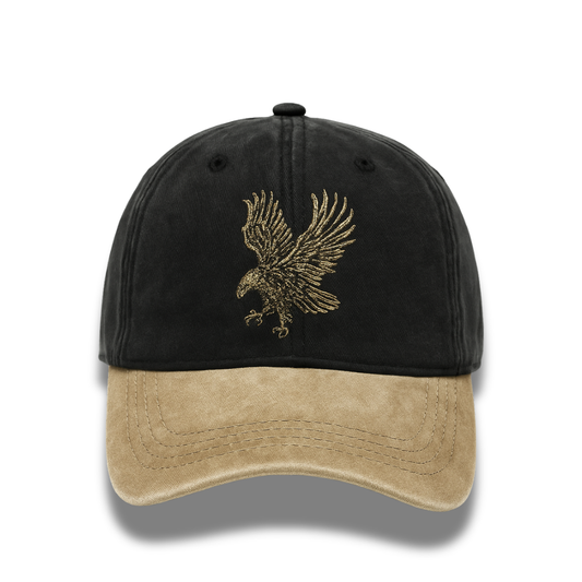 Black & Golden Eagle Embroidery Cap – Adjustable Fit, Premium Quality